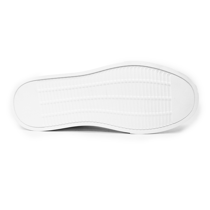 Faranzi White Perforated Leather Low-Top Sneakers
