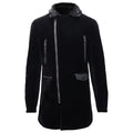 Faux Fur Collar Velvet Jacket-BLACK - Dudes Boutique