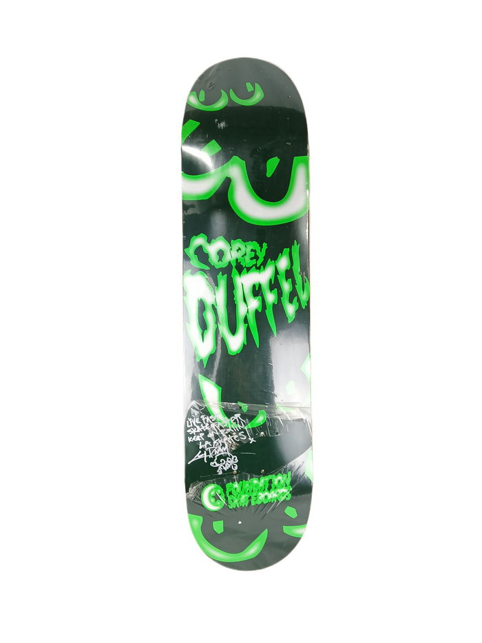 Foundation Corey Duffel Autographed Spooky Glow In The Dark Green Size 7.75" Vintage NOS Deck