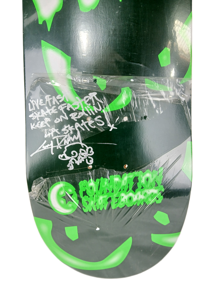 Foundation Corey Duffel Autographed Spooky Glow In The Dark Green Size 7.75" Vintage NOS Deck