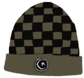 Foundation Star & Moon Olive Checkered Beanie