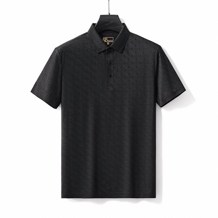 Geo Texture Stitchless Polo BLACK