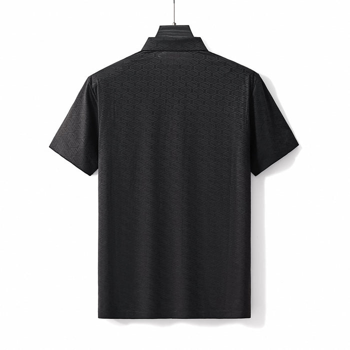 Geo Texture Stitchless Polo BLACK