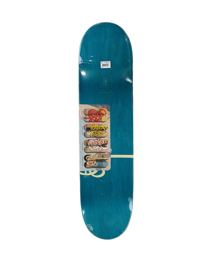 Girl Tyler Pacheco Swirl Series Andy Jenkins 30 Years Raised Embossed Graphic Blue Multi Size 8.25" Vintage NOS Deck