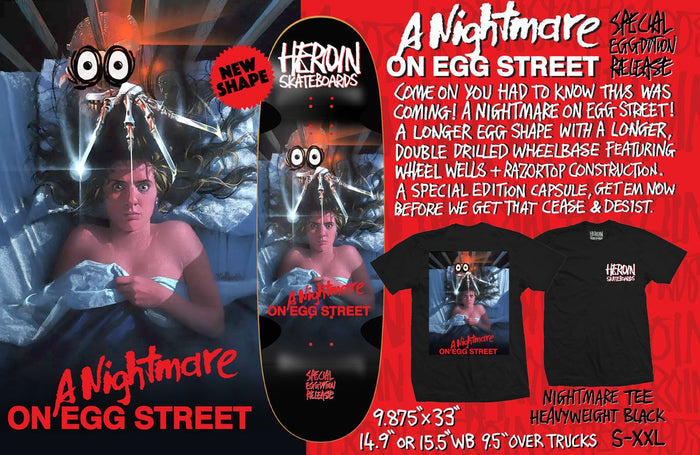 Heroin Nightmare On Egg Street Black S/s Shirt