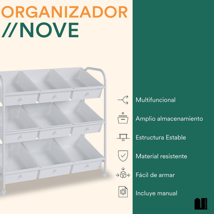 Juguetero Organizador con 9 Cajones Nove