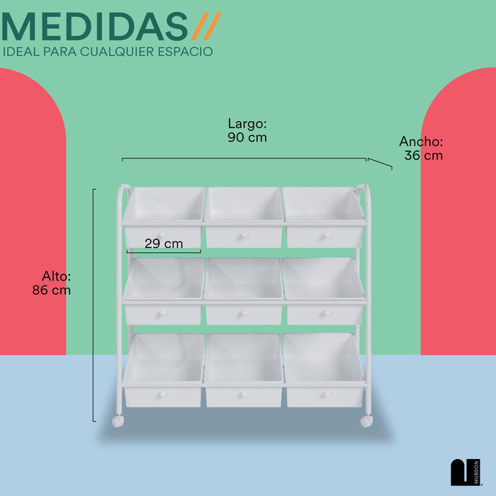 Juguetero Organizador con 9 Cajones Nove