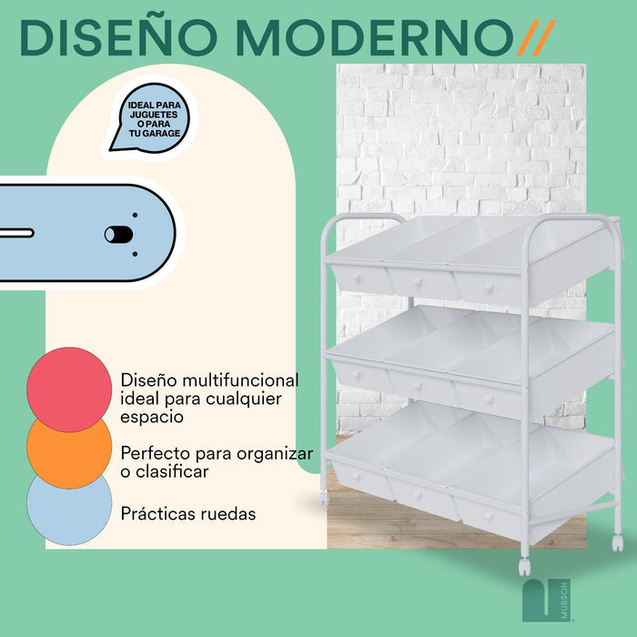 Juguetero Organizador con 9 Cajones Nove