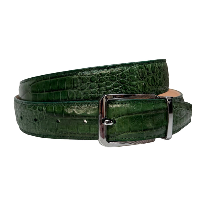 Kashani Forest Green Full Skin Alligator Belt