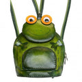 Kashani Handcrafted Leather Emerald Green Frog Backpack