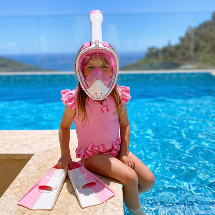 Kit de plongée pour enfant ROSE : Masque intégral et Palmes pour enfant Plouf!