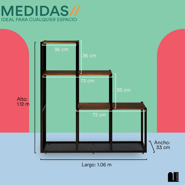 Librero Pequeño Minimalista. Estante de 3 Repisas Jaya