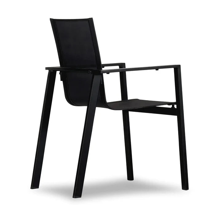 Lift Aluminum Dining Arm Chair#Finish_Black