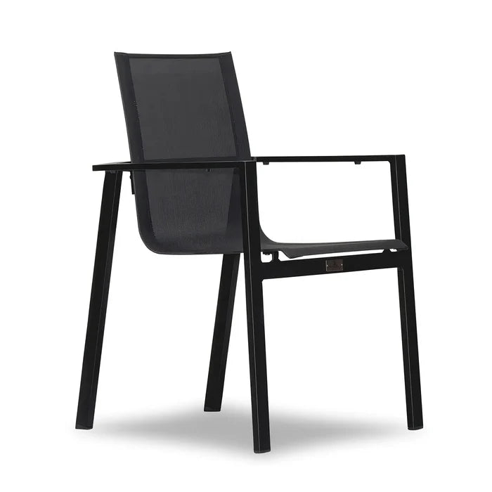 Lift Aluminum Dining Arm Chair#Finish_Black