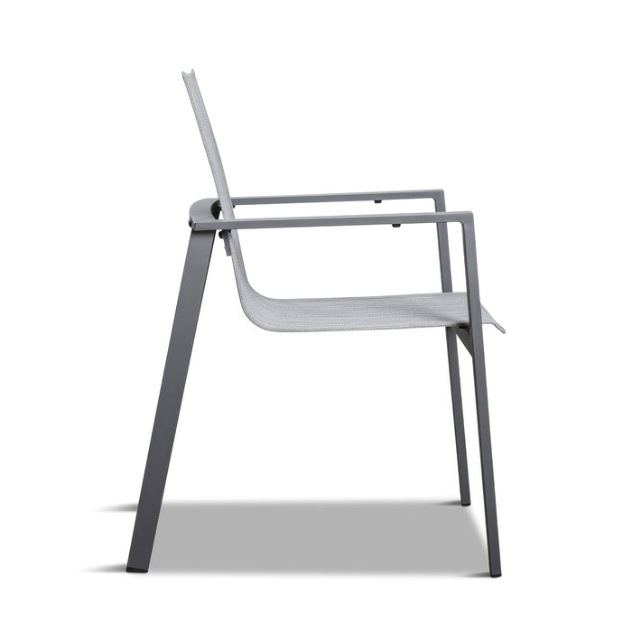 Lift Aluminum Dining Arm Chair#Finish_Slate