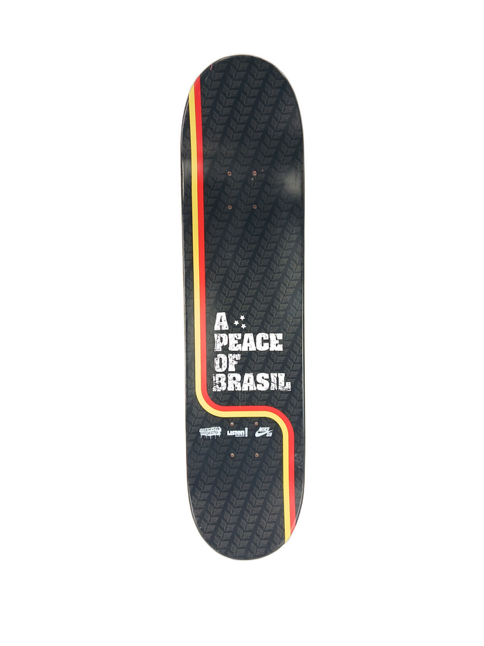 Listen A Peace Of Brasil Photo Collage Black Orange Multi Size 7.9" Vintage NOS Deck