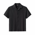 Loft Set – Textured Short Sleeve Shirt & Pant BLACK
