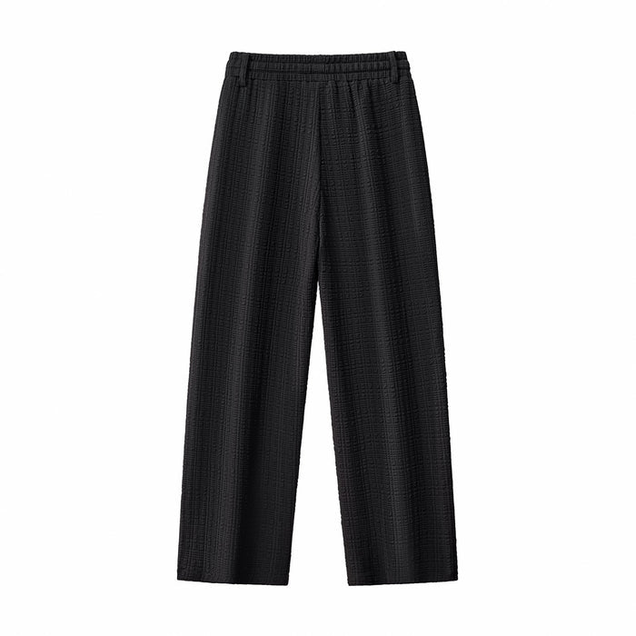 Loft Set – Textured Short Sleeve Shirt & Pant BLACK