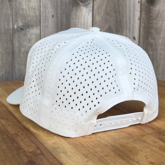 Long Beach Skate LBS Long Side Performance Water Repellent Extra Large White Snapback Hat