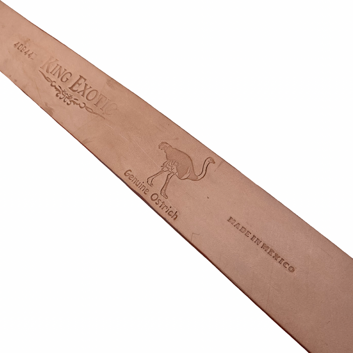 Los Altos Cognac Ostrich Leg Leather Belt