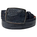 Los Altos Navy Blue Crocodile Belt with Metal Buckle