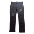 M. Society Men's Black Ripped & Rhinestone Jeans
