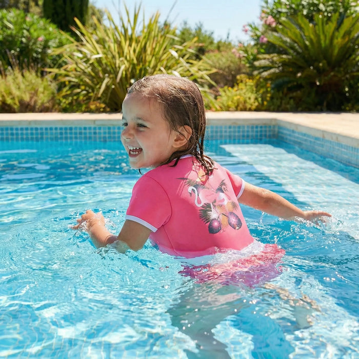 Maillot de bain flottant fille : Flamingo Plouf