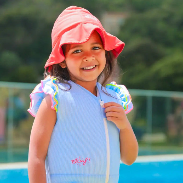 Bob réversible Anti-UV Fille Corail & Pêche Plouf