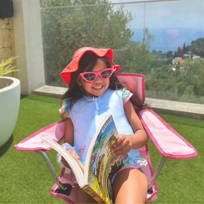 Bob réversible Anti-UV Fille Corail & Pêche Plouf