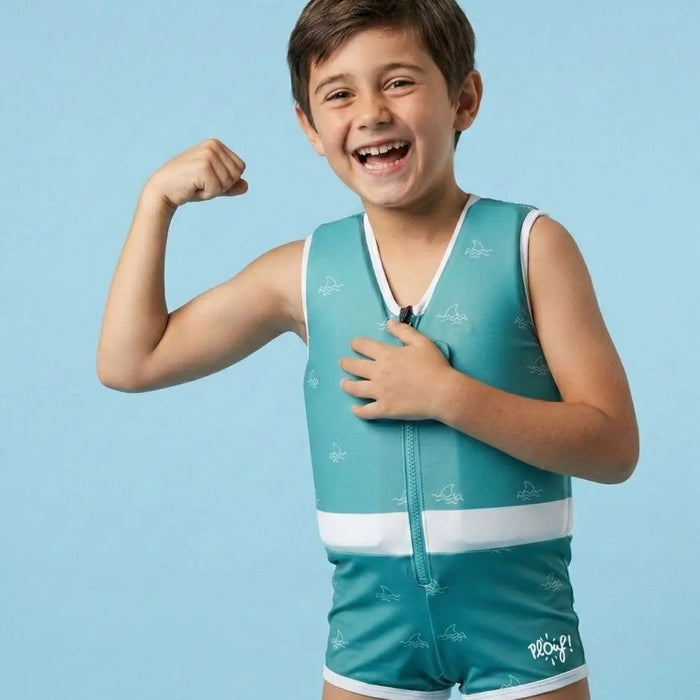 Maillot de bain flottant garçon : BB Shark Plouf