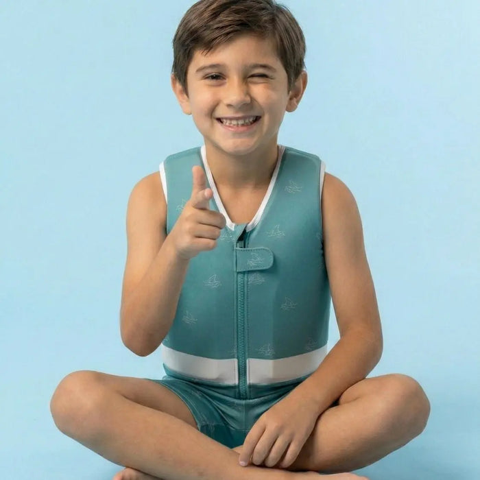 Maillot de bain flottant garçon : BB Shark Plouf