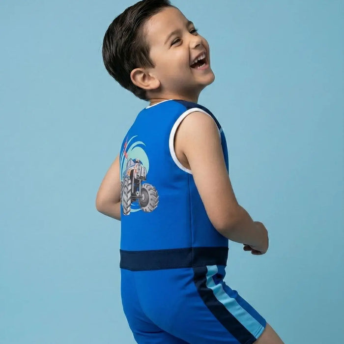 Maillot de bain flottant garçon : Monster Truck Plouf