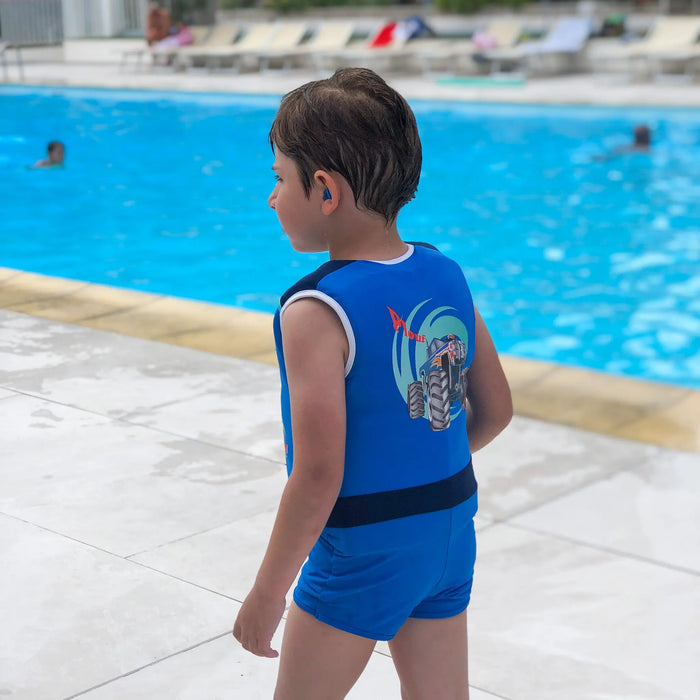 Maillot de bain flottant garçon : Monster Truck Plouf