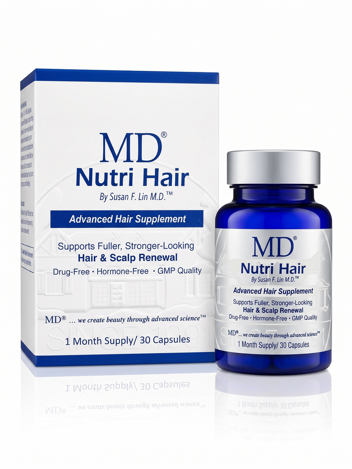 MD® Nutri Hair by MD HAIR™ — drug-free daily hair density supplement, physician-formulated by Dr. Susan Lin, M.D.