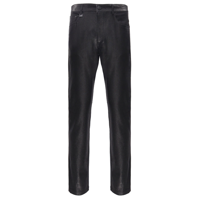 Men’s Elegant Black Textured Dress Pants BLACK