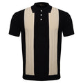 Men's Retro-Inspired Knit Polo Shirt BLACK/WHITE