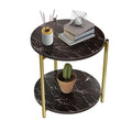Mesa Auxiliar con Doble Repisa. Mesa Lateral Negra Triana