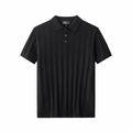MetroLine Button Knit Polo BLACK