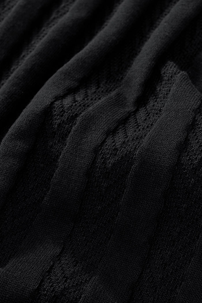MetroLine Button Knit Polo BLACK