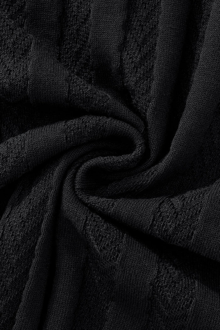 MetroLine Button Knit Polo BLACK