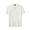 MetroLine Button Knit Polo WHITE