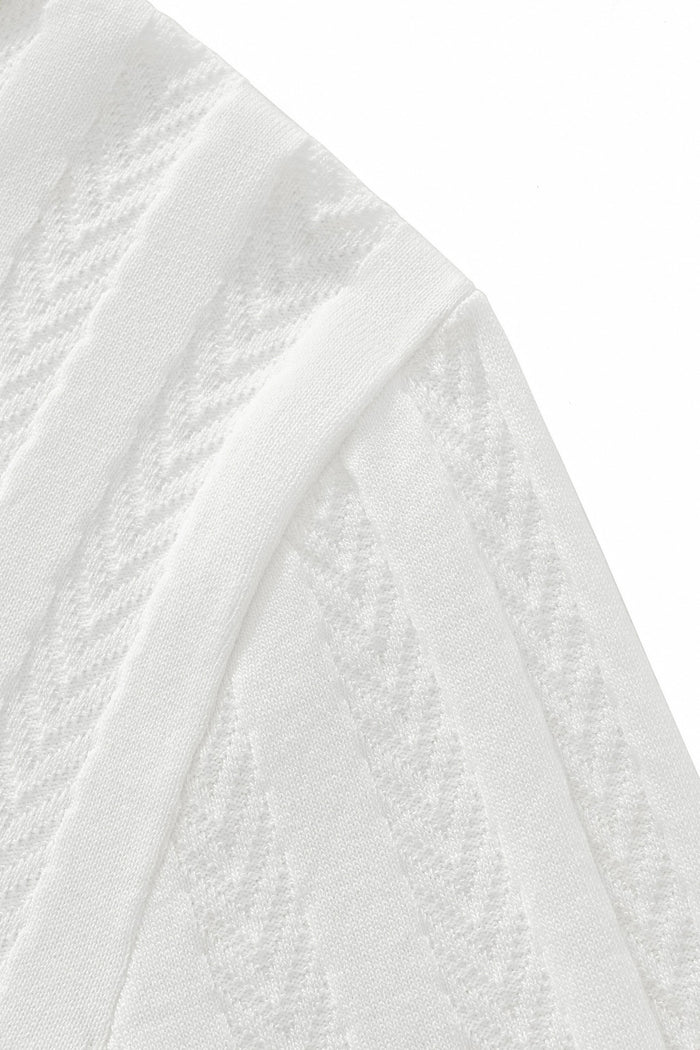 MetroLine Button Knit Polo WHITE