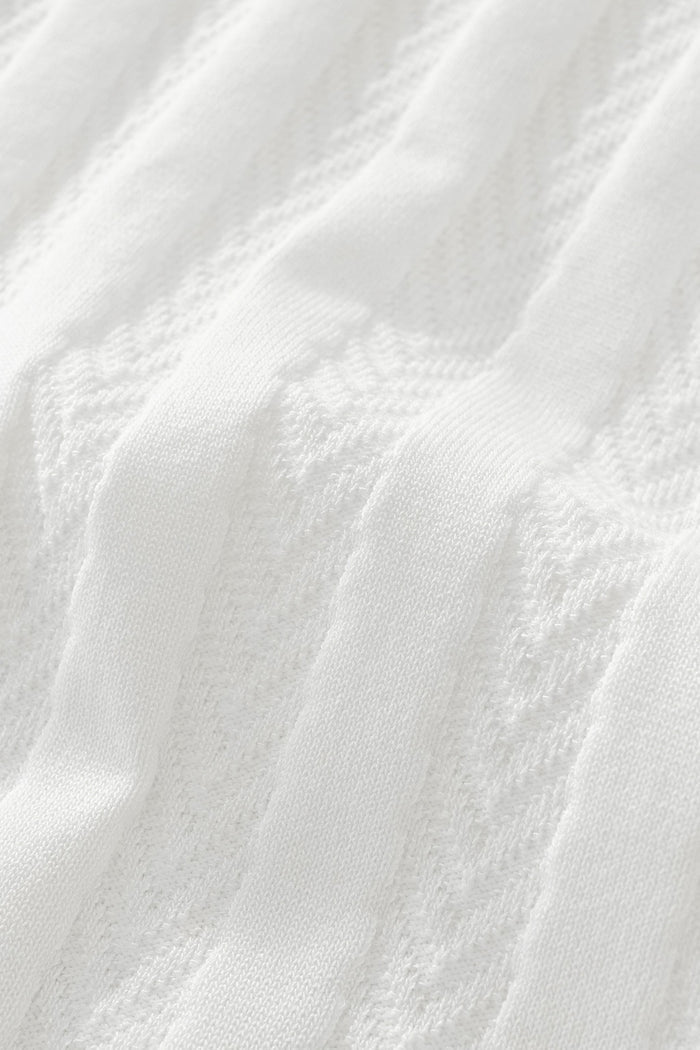 MetroLine Button Knit Polo WHITE