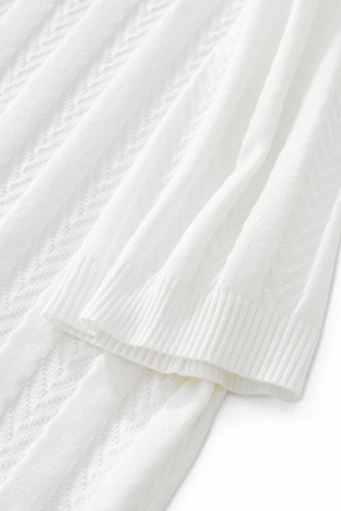 MetroLine Button Knit Polo WHITE