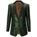 Midnight Bloom Jacquard Blazer GREEN GOLD - Dudes Boutique