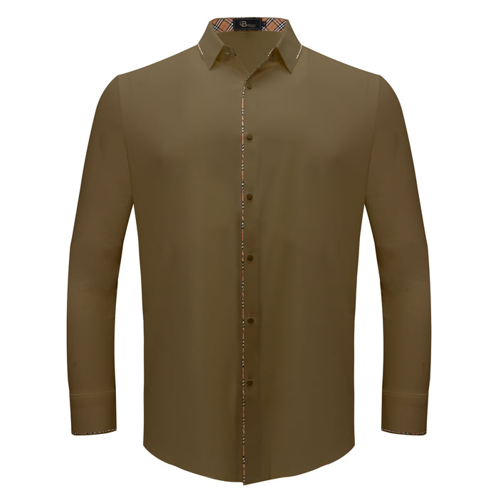 Modern Class Button up shirt KHAKI - Dudes Boutique