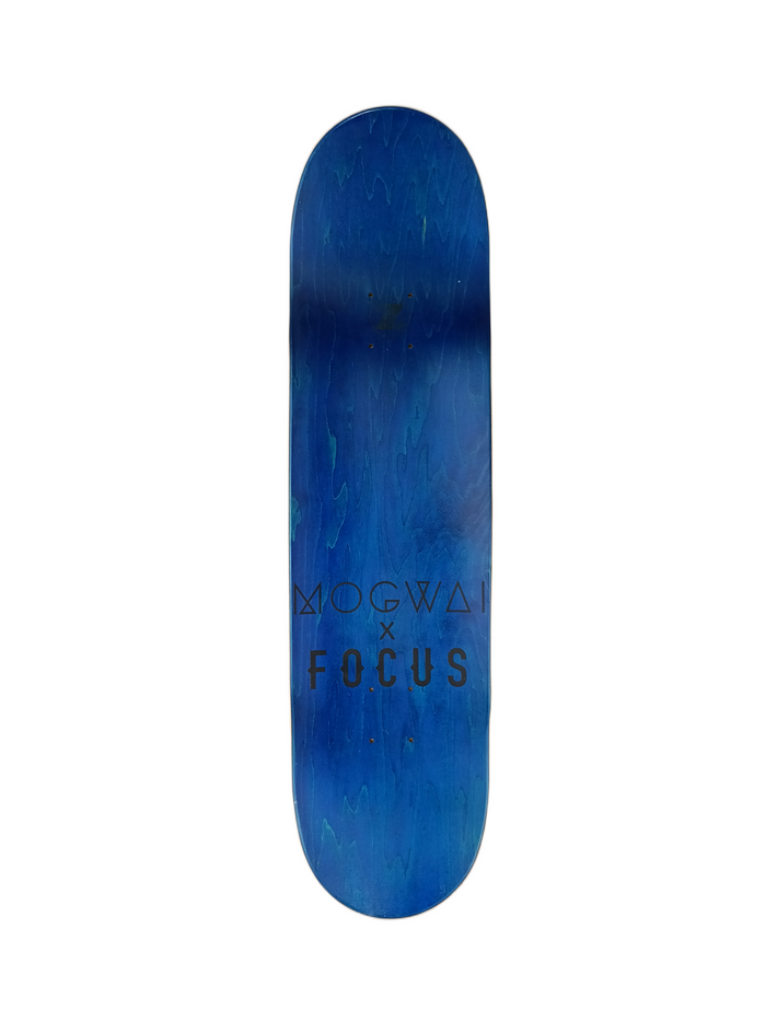 Mogwai X Focus Hardcore Will Never Die Freeways White Blue Multi Size 8.5" Vintage NOS Deck