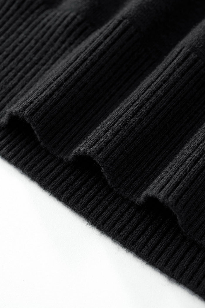 Monarch Tipped Collar Knit Polo LS BLACK