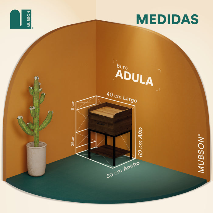 Mubson Buro para Recamara o Sala. Mesa de Noche Adula