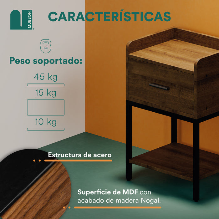 Mubson Buro para Recamara o Sala. Mesa de Noche Adula